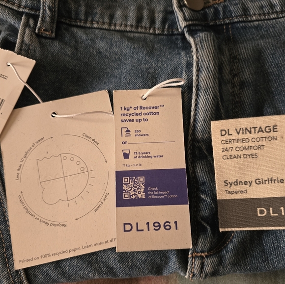 DL1961 Sydney Girlfriend Tapered DL Vintage Premium Denim Women's Jeans 30 Tags - Picture 12 of 12